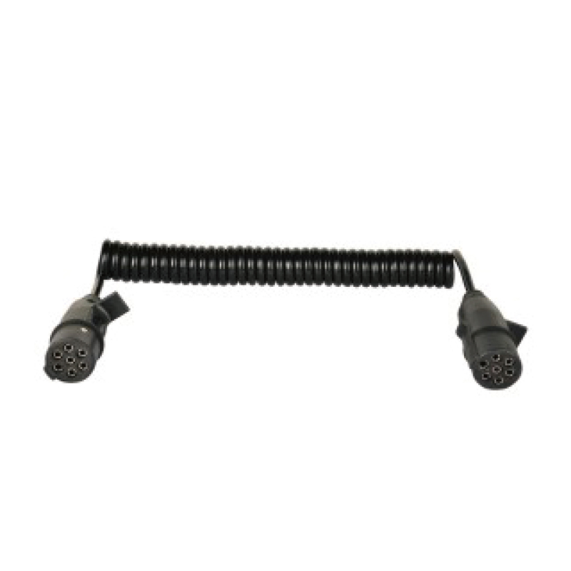 7 Polus PU Spiralis Coil,2 plugs plasticus 24v, N typus, cable longitudo 1m,2m,3m.....JH016-C