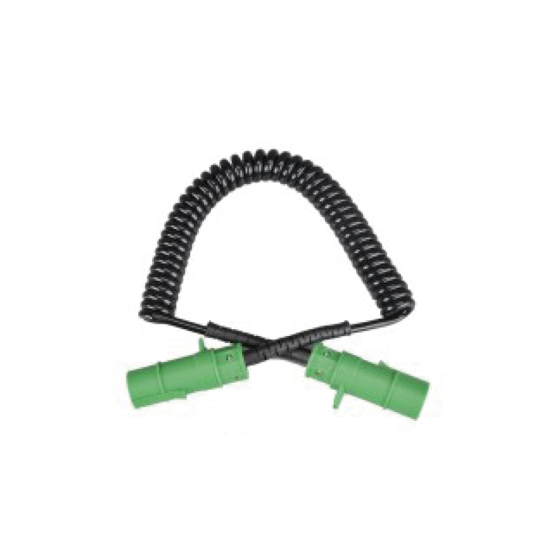 7pole PU Spiral Coil, 2 viridis obturacula plastica 24V; cable longitudo 1m 2m 3m ...... JH082-A