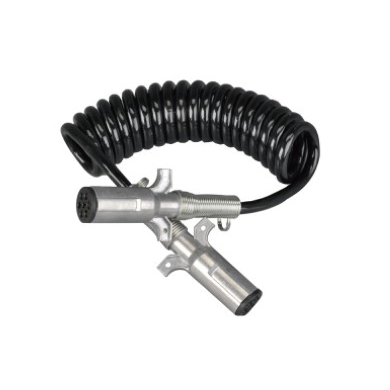Spiral Coil nigra cum duobus obturaculis metallicis 24V, typus cochleae acus; cable longitudo 1m 2m 3m ....... JH091-C