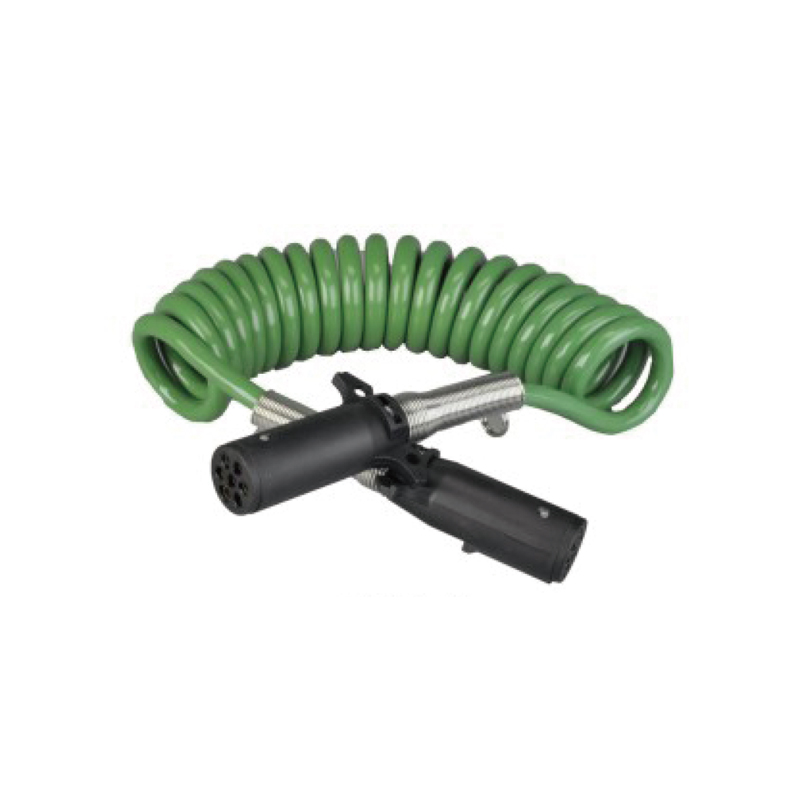 Spiral Coil viridis cum duobus obturaculis plasticis 24V, typus stupra pin; cable longitudo 1m 2m 3m ...... JH092-A