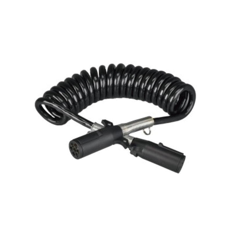 Spiral Coil nigra cum duobus plugs plasticis 24V, typus stupra pin; cable longitudo 1m 2m 3m ....... JH092-C